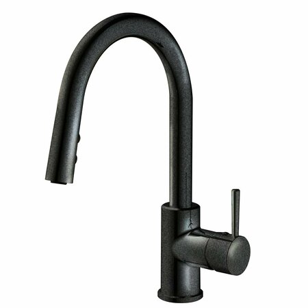 EVERFLOW Kitchen faucet w/ pull down Sprayer, 1 handle, 1 or 3 hole Stainless Matte Black BAC-K50MB